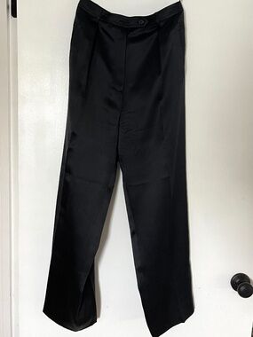 Vintage Wathne Black 100% Silk Pants 1990s NYC Luxury Boutique Size 10 Free Ship